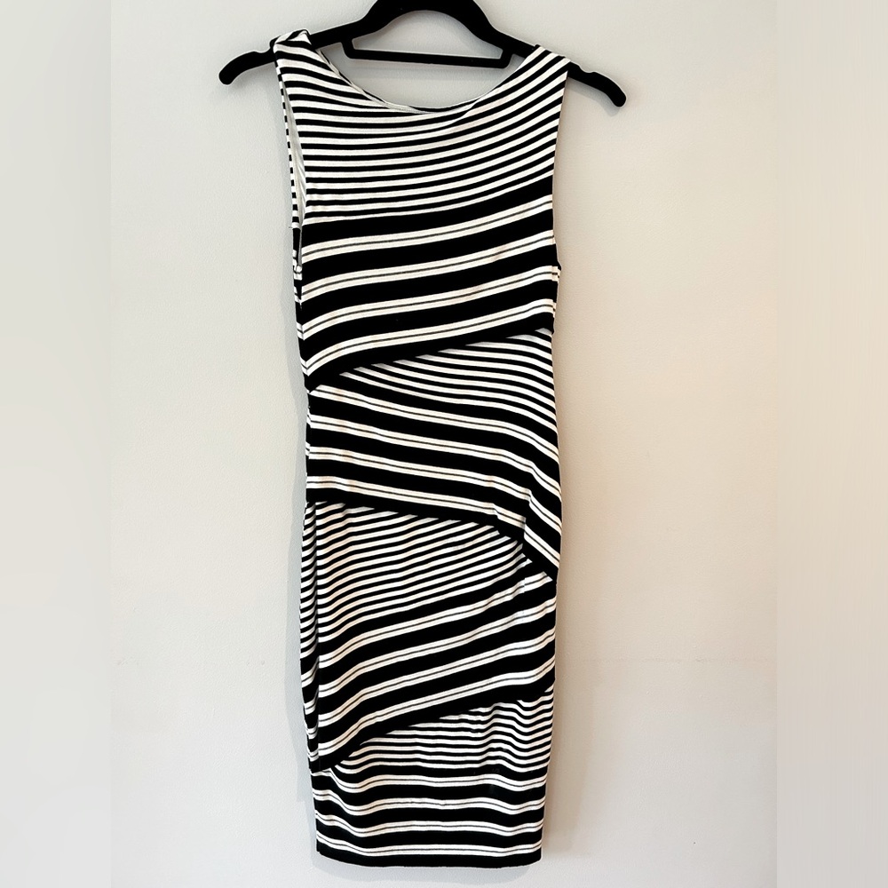 Black and white midi dress